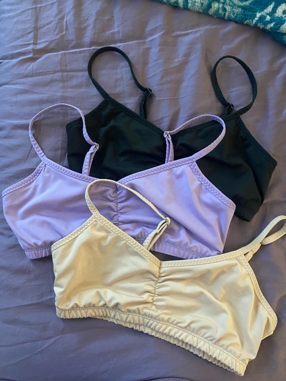 Handful Wireless Bra - Black, Lavender & Cream